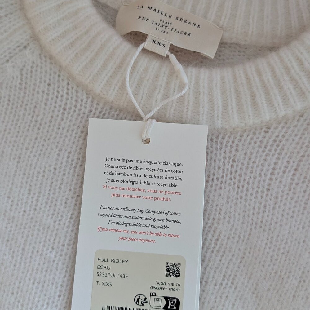 Sezane Ridley Jumper - Ecru - XXS (NWT) - Picture 7 of 16